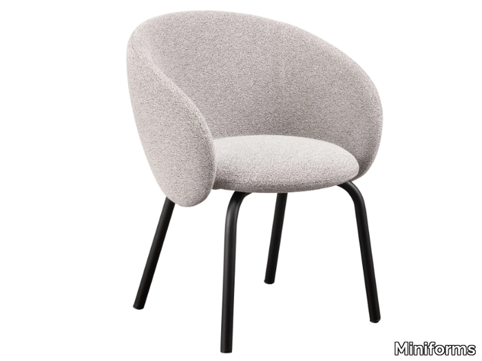 NEBULA TUBE - Upholstered fabric chair with metal base _ Miniforms