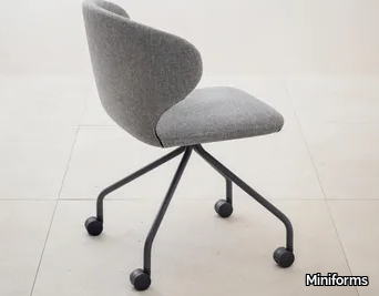 MULA - Upholstered fabric chair with castors _ Miniforms