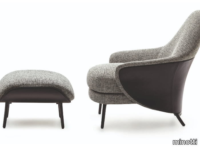 ANGIE - Fabric armchair with footstool _ Minotti