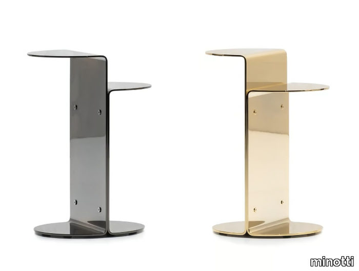 FLIRT - Stainless steel side table _ Minotti