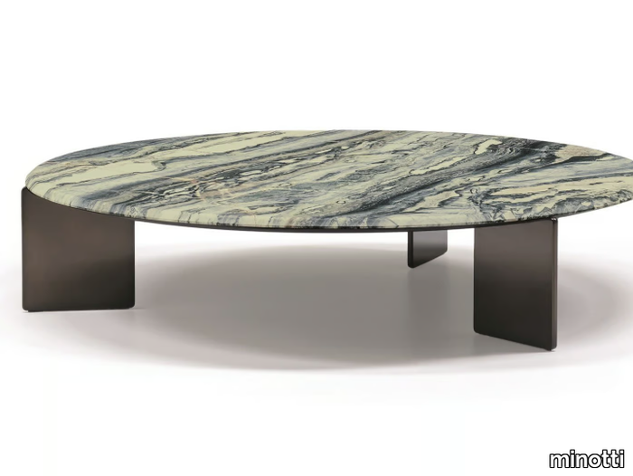 KEEL - Round marble coffee table _ Minotti