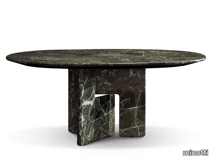 NICO - Round marble table _ Minotti