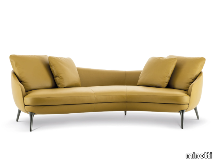 RAPHAEL - Inclined leather sofa _ Minotti