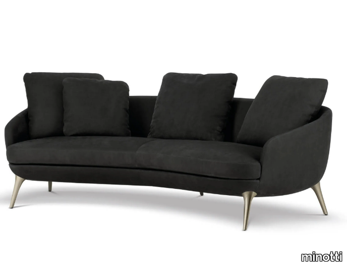 RAPHAEL - Curved 3 seater leather sofa _ Minotti