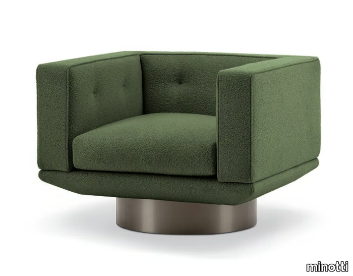 SALLY - Swivel fabric armchair with armrests _ Minotti