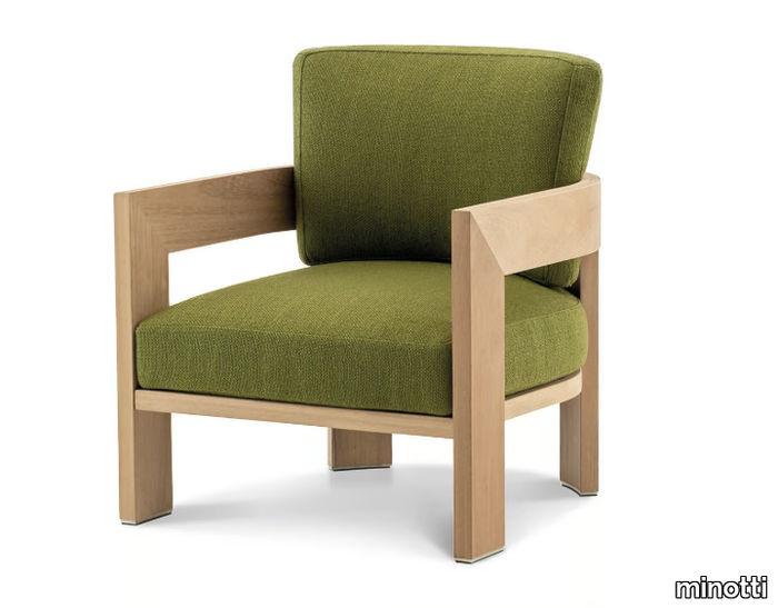 WARHOL IROKO NATURE - Fabric garden armchair with armrests _ Minotti