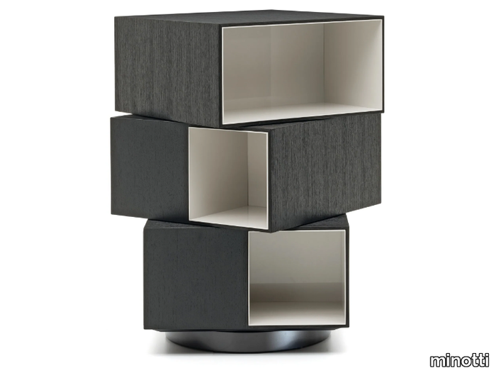 PAGE - Contemporary style freestanding swivel wooden bookcase _ Minotti