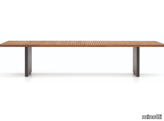 QUADRADO - Rectangular teak outdoor table _ Minotti