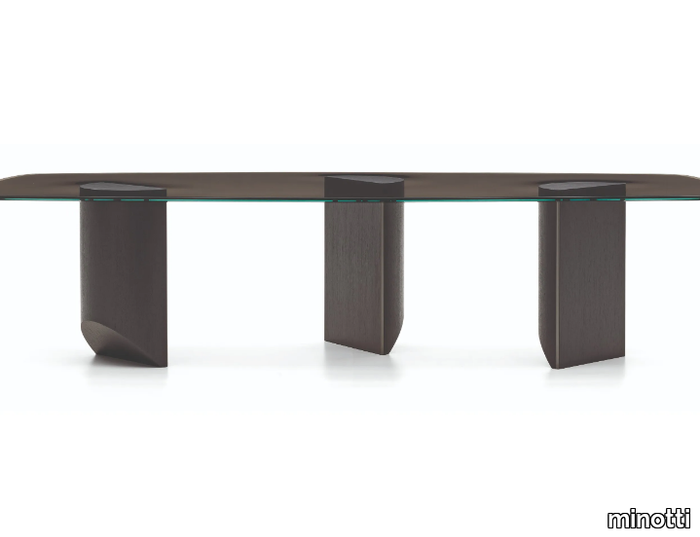 WEDGE - Rectangular glass table _ Minotti