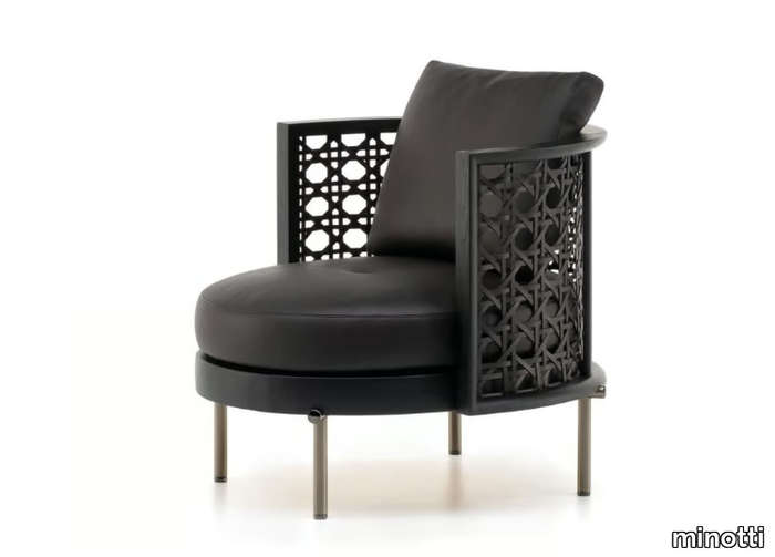 TORII NEST - Leather armchair _ Minotti