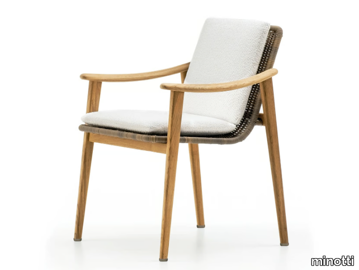 FYNN OUTDOOR - Teak outdoor chair with armrests _ Minotti