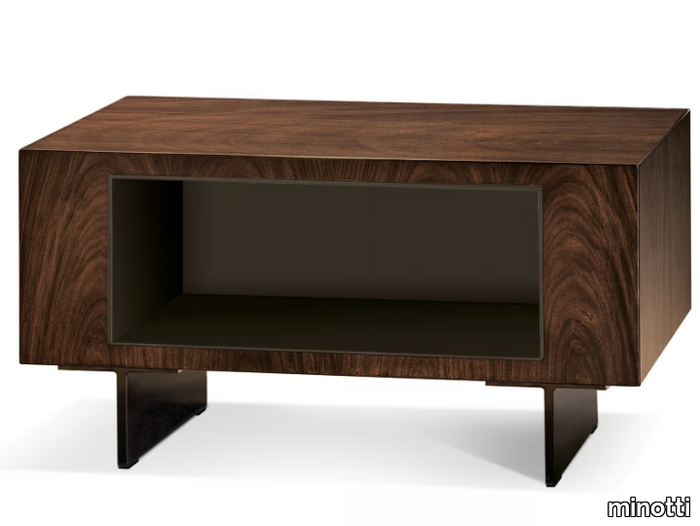 ROGER - Rectangular wooden bedside table _ Minotti