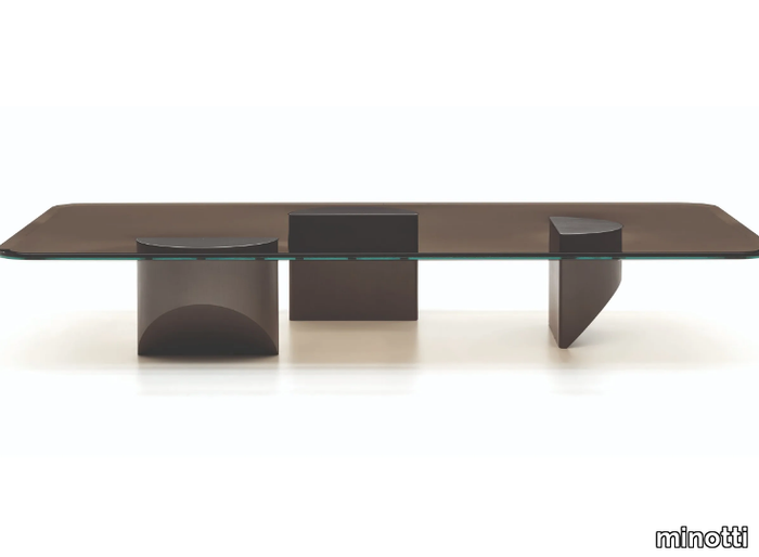 WEDGE - Low rectangular glass coffee table _ Minotti