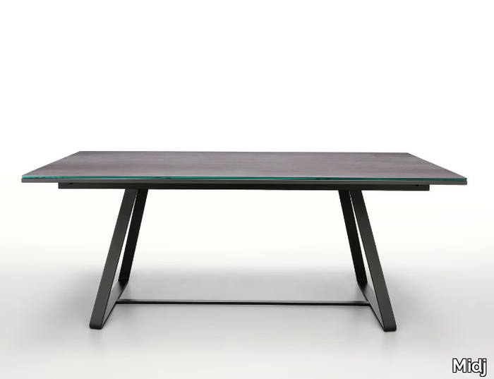 ALFRED - Extending rectangular glass dining table _ Midj