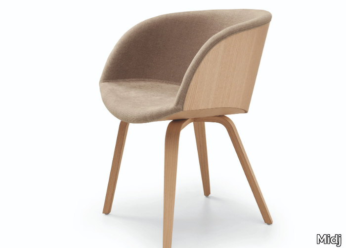 DANNY P - Fabric chair with armrests _ Midj