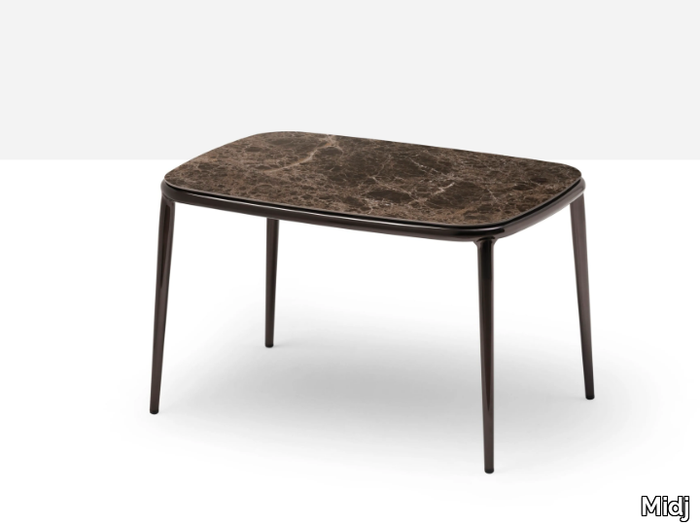 LEA CT - Rectangular coffee table in steel and ceramic top _ Midj