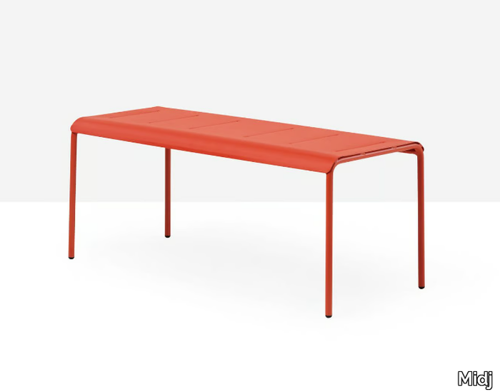 Ola - Rectangular steel garden side table _ Midj