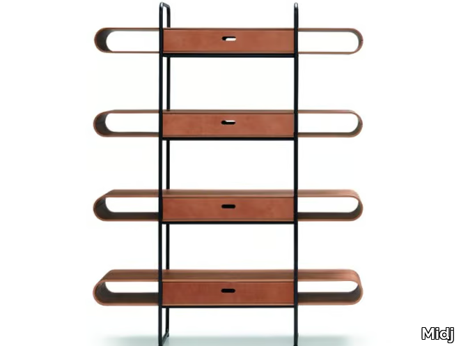 APELLE - Open wooden bookcase with drawers _ Midj