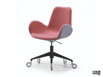 DALIA PB D - Swivel fabric office chair with castors with 5-Spoke base _ Midj