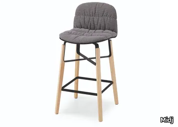 LIÙ H65 / H75 TS - High fabric stool with footrest with back _ Midj