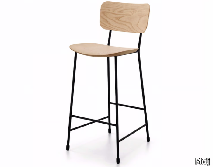 MASTER - High Fenix-NTM® stool with footrest with back _ Midj