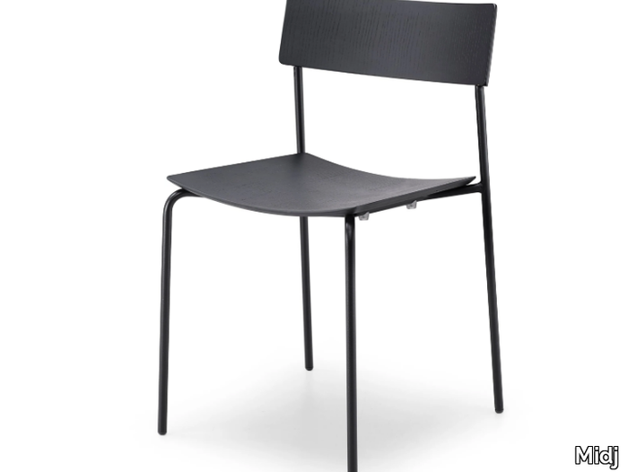 MITO S - Stackable chair in wood and steel structure _ Midj