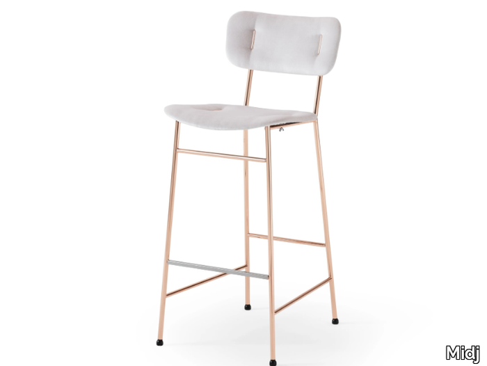 PIUMA H75 M TS - High fabric stool with back _ Midj