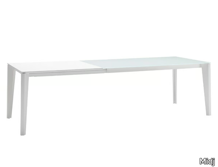 DIAMANTE - Extending rectangular glass ceramic table _ Midj