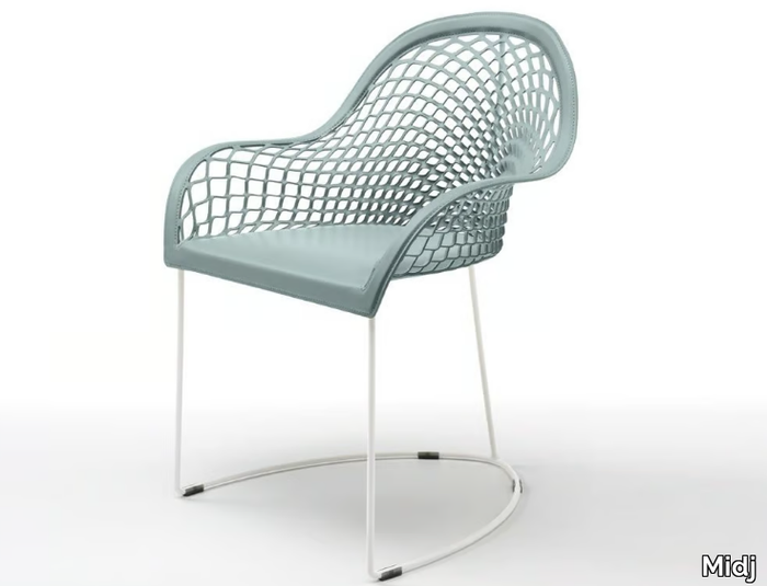 GUAPA P - Sled base chair with armrests _ Midj