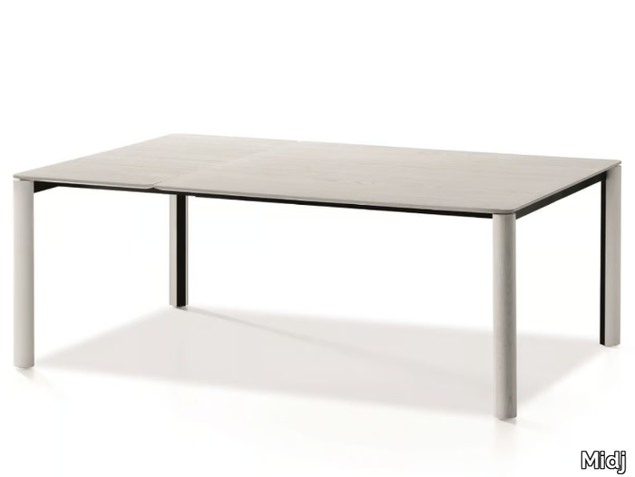 WOODY - Extending rectangular ash table _ Midj