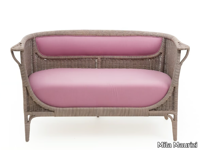 ANGELINA - Woven wicker small sofa _ Mila Maurizi