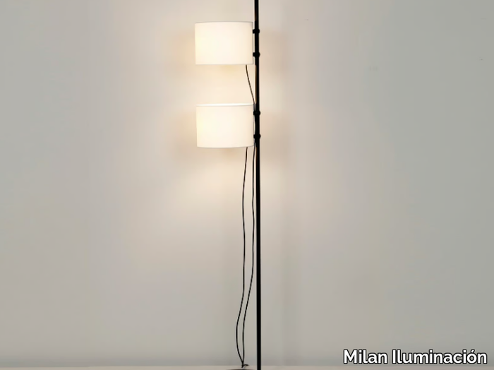 TWAIN - Height adjustable floor lamp in fabric and steel _ Milan Iluminación