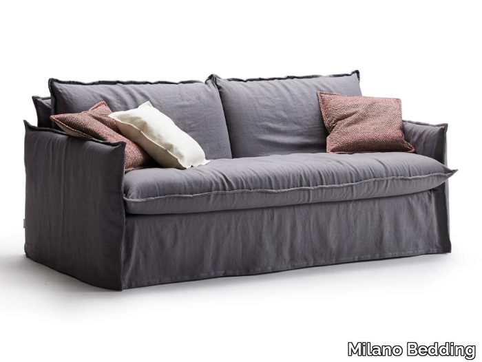 CLARKE - Fabric sofa bed with removable cover _ Milano Bedding