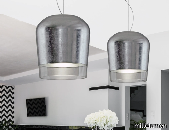 SYSS - Glass and aluminium pendant lamp _ millelumen