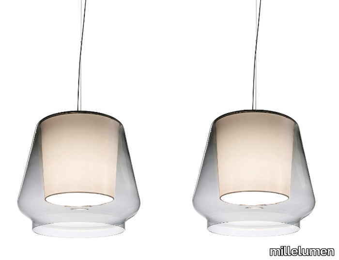 ALEVE 2 - Blown glass pendant lamp _ millelumen