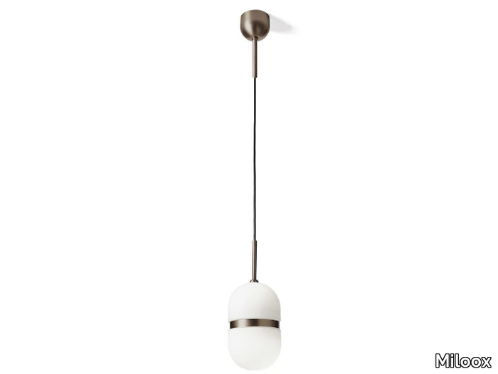 DOMU - Bronze and opal glass LED pendant lamp _ Miloox