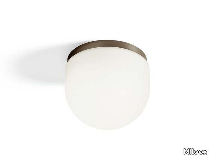 DOMU - Bronze and opal glass LED ceiling lamp _ Miloox