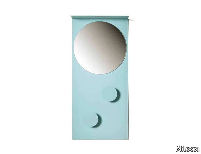 HOOK Lightblue - Painted metal hall mirror _ Miloox