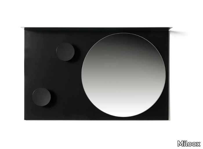 HOOK Black - Painted metal hall mirror _ Miloox