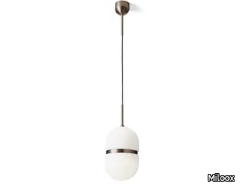 DOMU - Bronze and opal glass LED pendant lamp _ Miloox