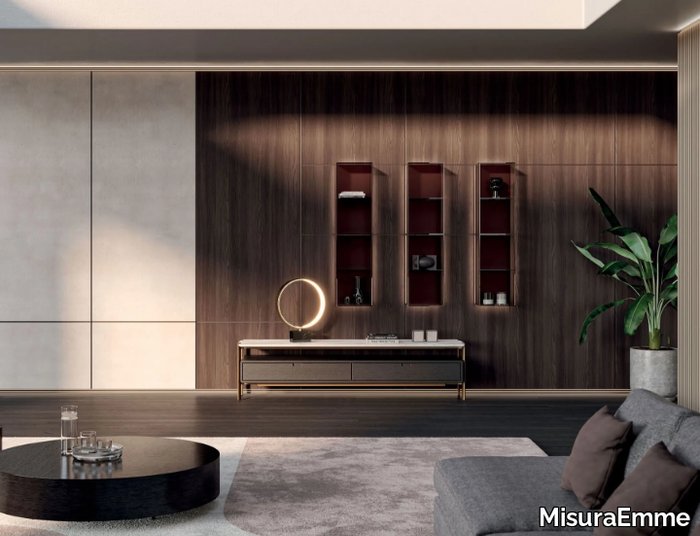 PUZZLE - Modular wall-mounted wooden storage wall _ MisuraEmme