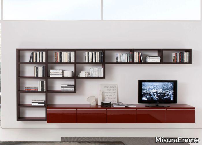 CROSSING - Sectional wall-mounted storage wall _ MisuraEmme