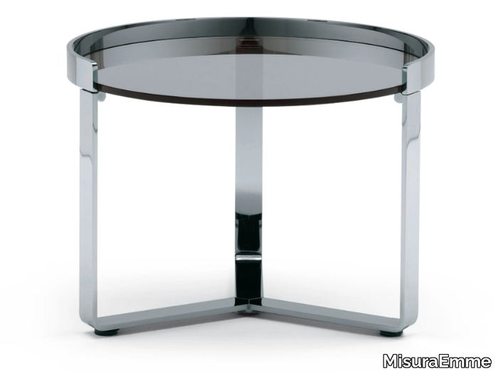 RING - Round glass and steel coffee table _ MisuraEmme