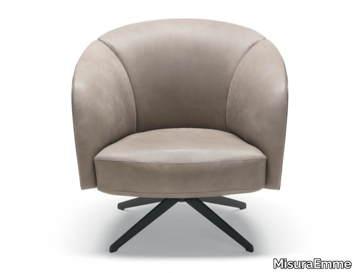 VIOLETTA - Swivel leather armchair _ MisuraEmme