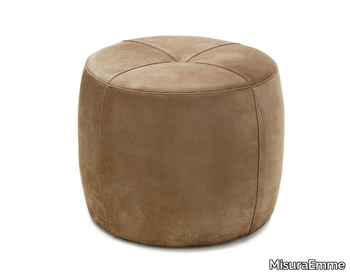 STONE - Round leather pouf _ MisuraEmme