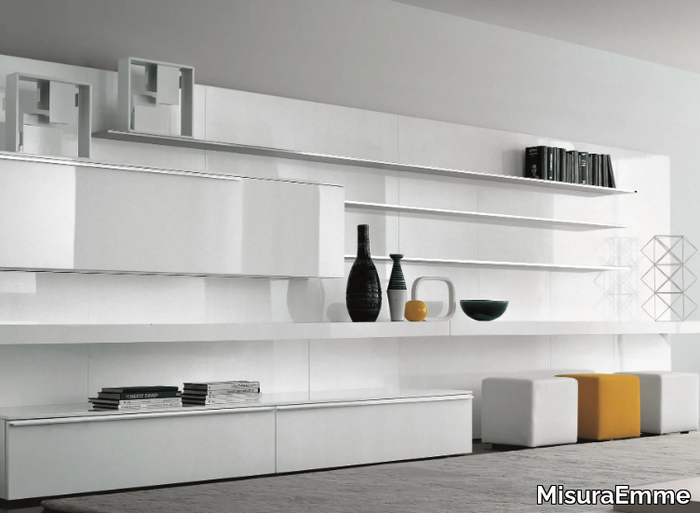 TAO - Sectional wall-mounted wooden storage wall _ MisuraEmme