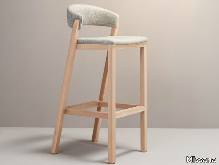 OSLO - High fabric stool with back _ Missana