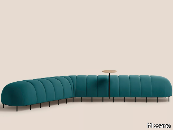 WORM - Upholstered and modular fabric bench _ Missana