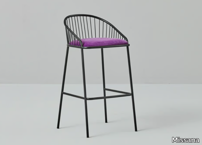 AGORA - High iron stool with back _ Missana