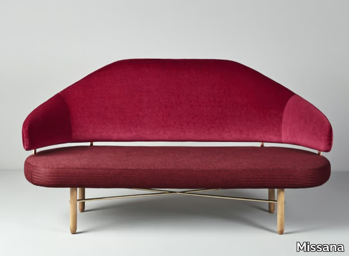 SIMONE - Curved 2 seater fabric sofa _ Missana